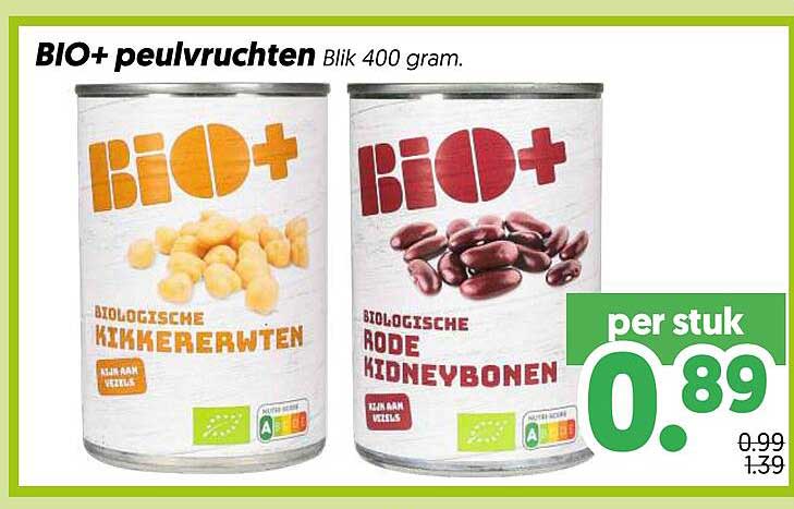 BIO+ peulvruchten Blik 400 gram.
