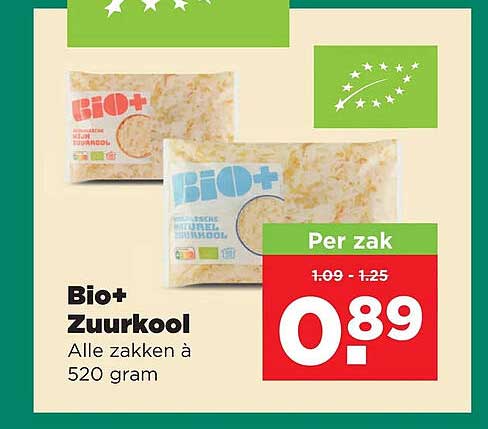 Bio+ Zuurkool Alle zakken à 520 gram