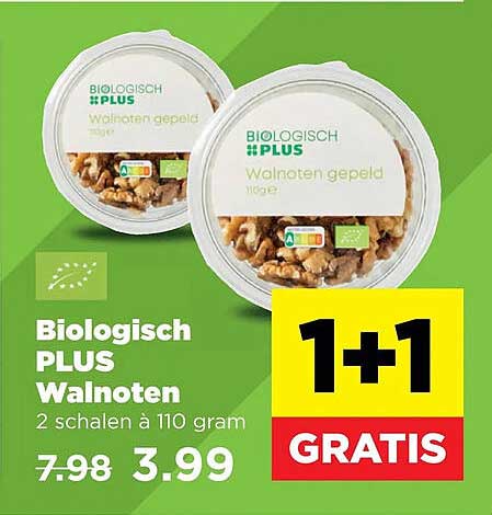 Biologisch PLUS Walnoten 1+1 GRATIS