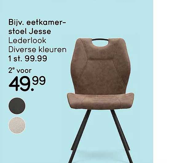 Biv. eetkamer-stoel Jesse Lederlook Diverse kleuren 1 st. 99.99 2e voor 49.99