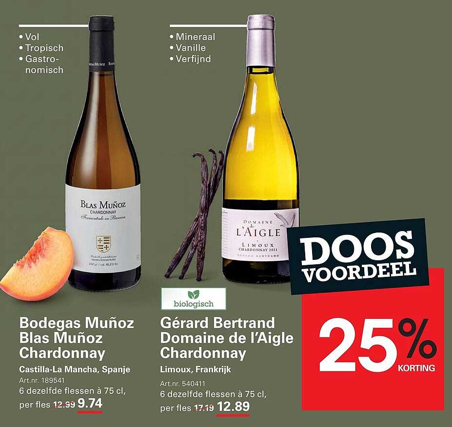 Bodegas Muñoz Blas Muñoz Chardonnay Doos voordeel 25% korting