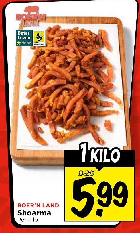 BOER'N LAND Shoarma Per kilo 1 KILO