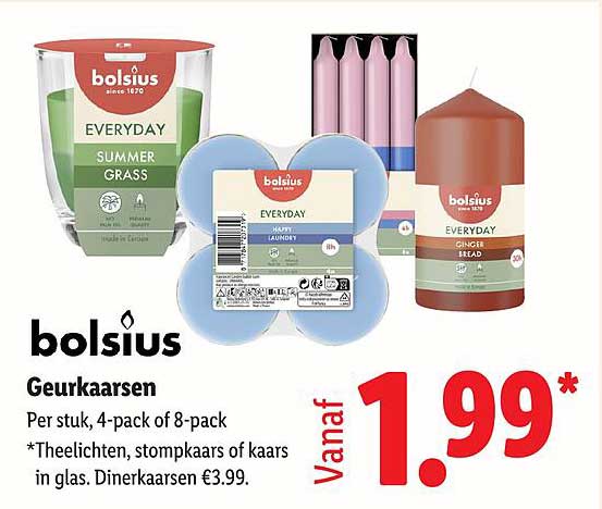 bolsius Geurkaarsen Per stuk, 4-pack of 8-pack