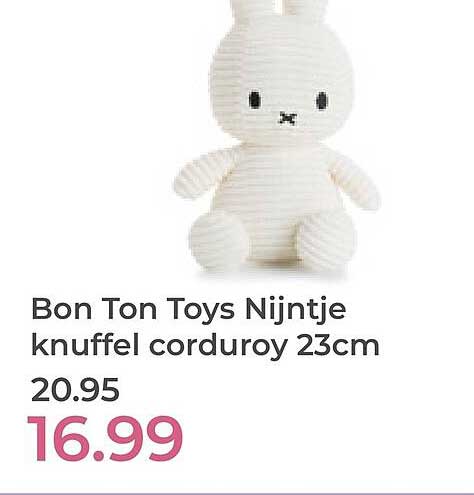 Bon Ton Toys Nijntje knuffel corduroy 23cm