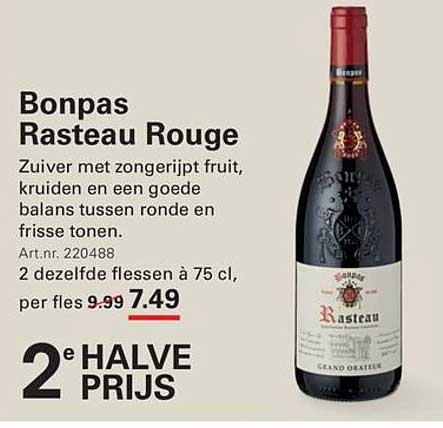 Bonpas Rasteau Rouge 2e halve prijs