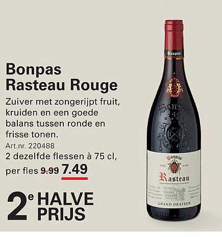 Bonpas Rasteau Rouge 2e halve prijs