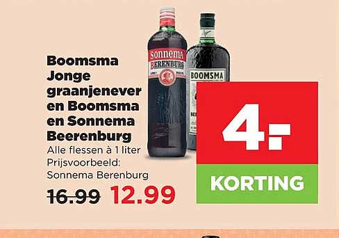 Boomsma Jonge graanjenever en Boomsma en Sonnema Berenburg