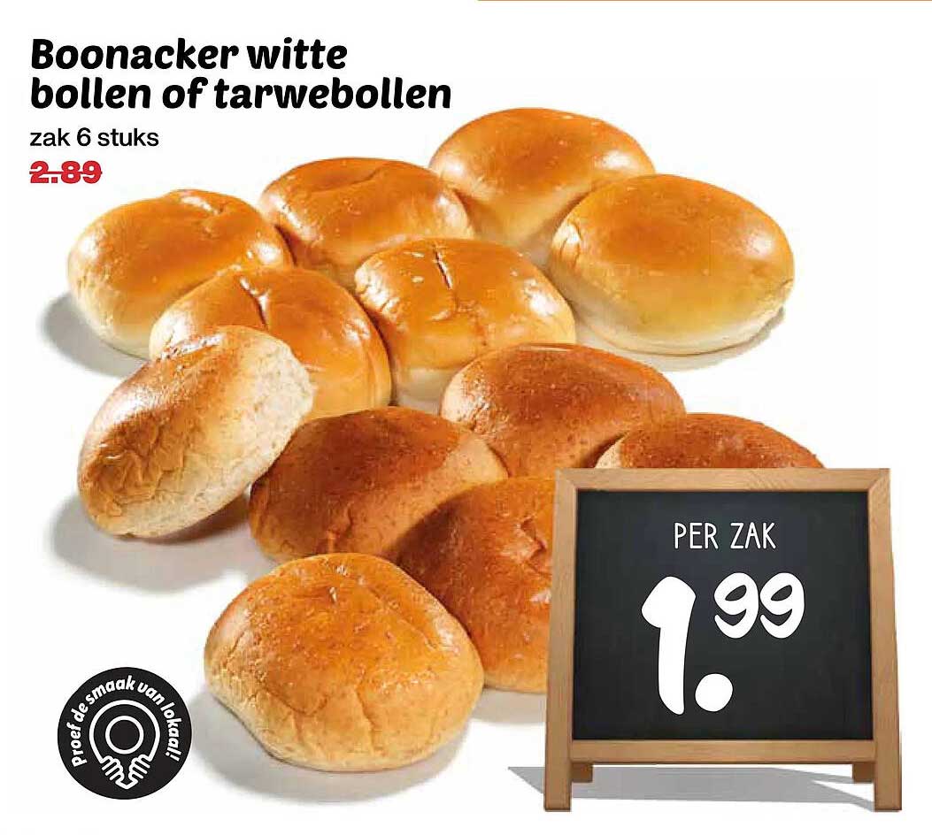 Boonacker witte bollen of tarwebollen zak 6 stuks