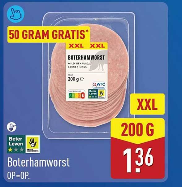 Boterhamworst XXL 200 g 50 gram gratis