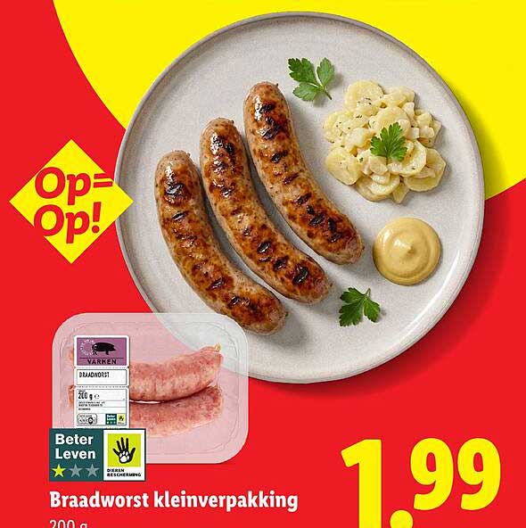 Braadworst kleinverpakking Op=Op!