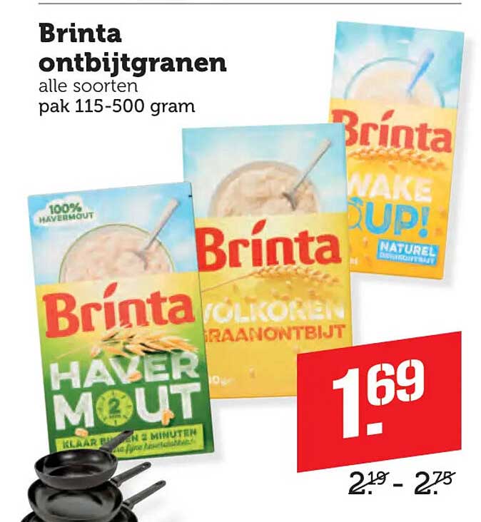 Brinta ontbijtgranen alle soorten pak 115-500 gram
