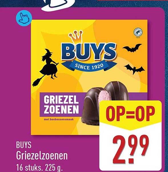 Buys Griezelzoenen 16 stuks. 225 g. OP=OP