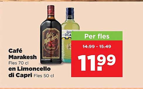 Café Marakesh Fles 70 cl en Limoncello di Capri Fles 50 cl Per fles
