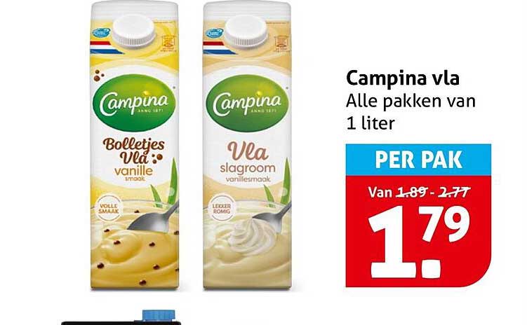Campina vla Alle pakken van 1 liter PER PAK