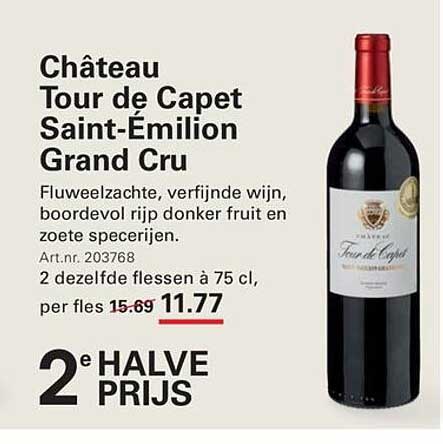 Château Tour de Capet Saint-Émilion Grand Cru 2e halve prijs