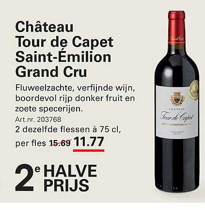 Château Tour de Capet Saint-Émilion Grand Cru 2e halve prijs