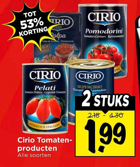 Cirio Tomatenproducten Alle soorten 2 STUKS