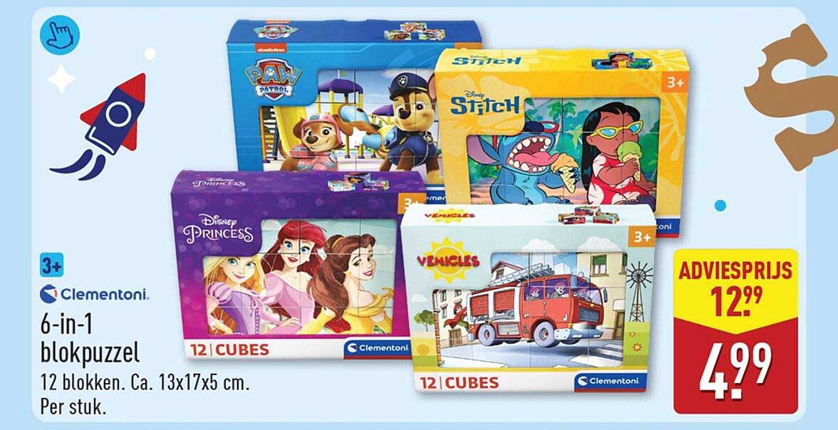 Clementoni 6-in-1 blokpuzzel