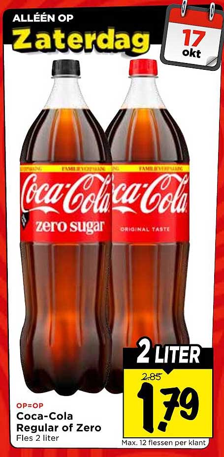 Coca-Cola Regular of Zero Fles 2 liter