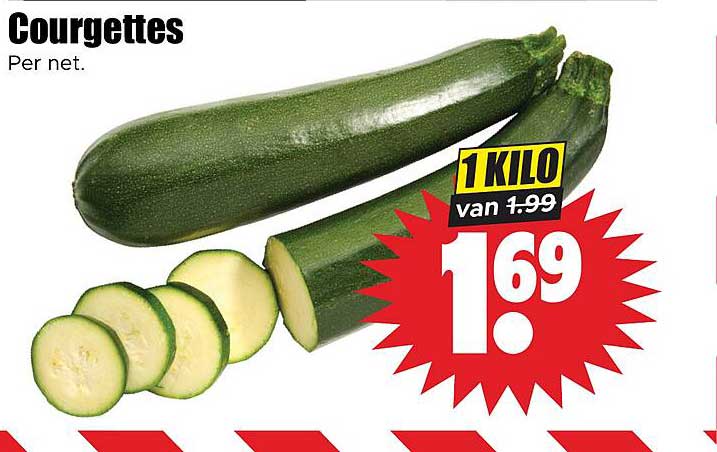 Courgettes Per net. 1 KILO van 1.99