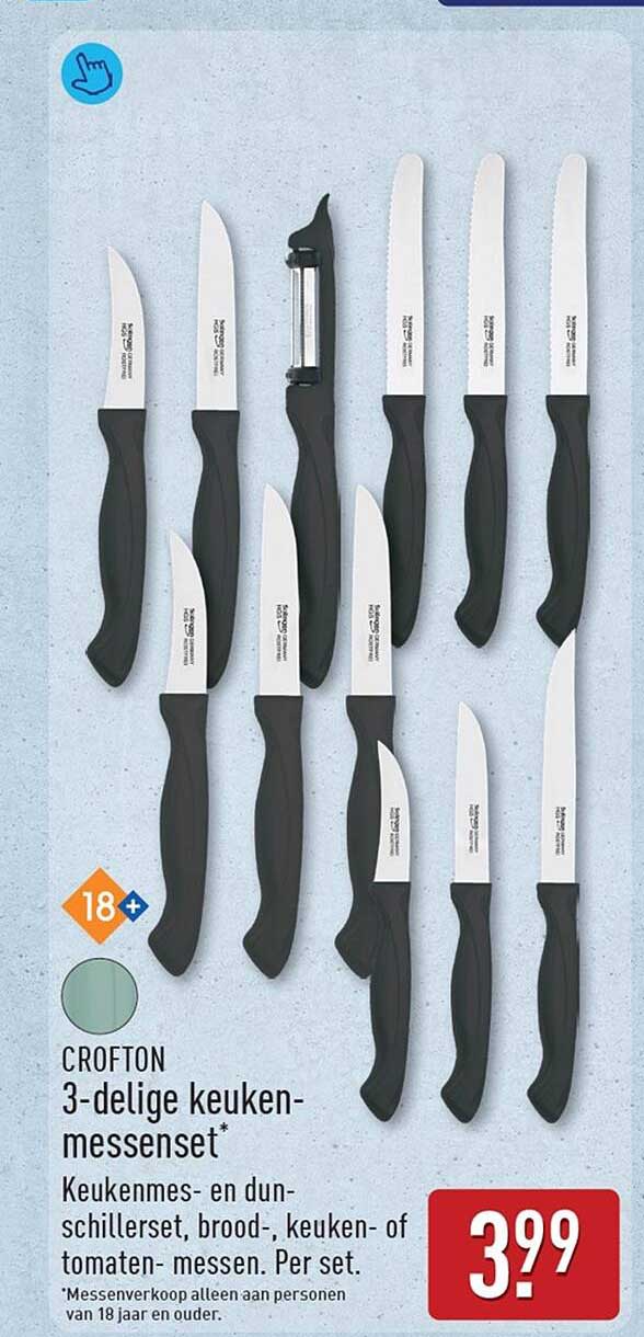 CROFTON 3-delige keuken-messenset*