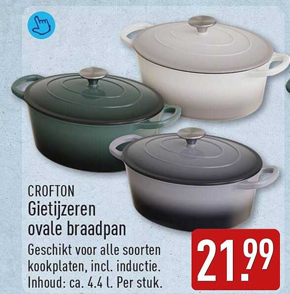 CROFTON Gietijzeren ovale braadpan