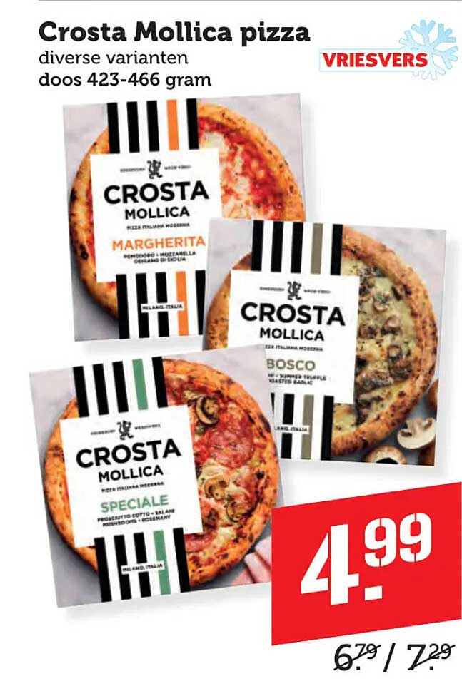Crosta Mollica pizza diverse varianten doos 423-466 gram VRIESVERS