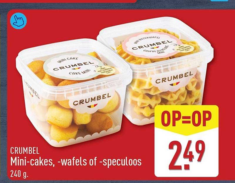 CRUMBEL Mini-cakes, -wafels of -speculoos 240 g. OP=OP