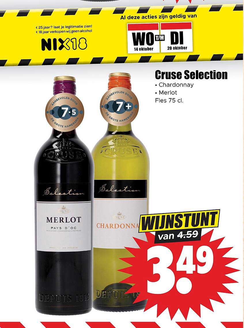 Cruse Selection Chardonnay / Merlot Fles 75 cl. WIJNSTUNT
