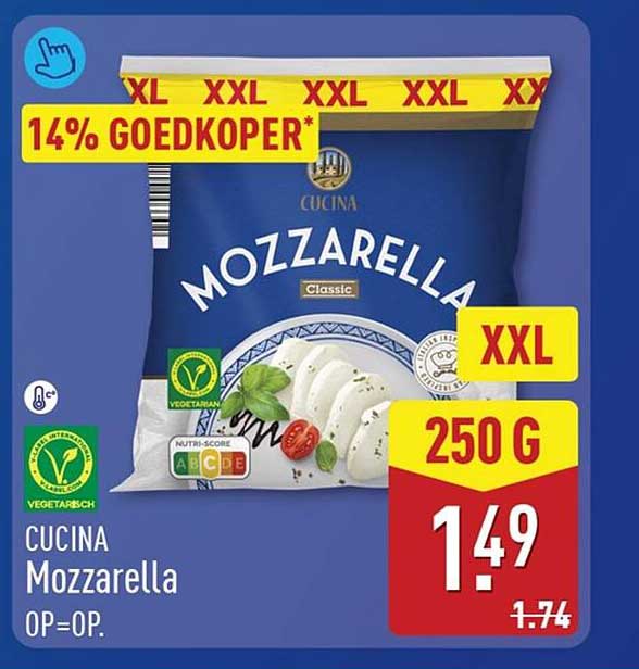 CUCINA Mozzarella OP=OP. 14% GOEDKOPER*