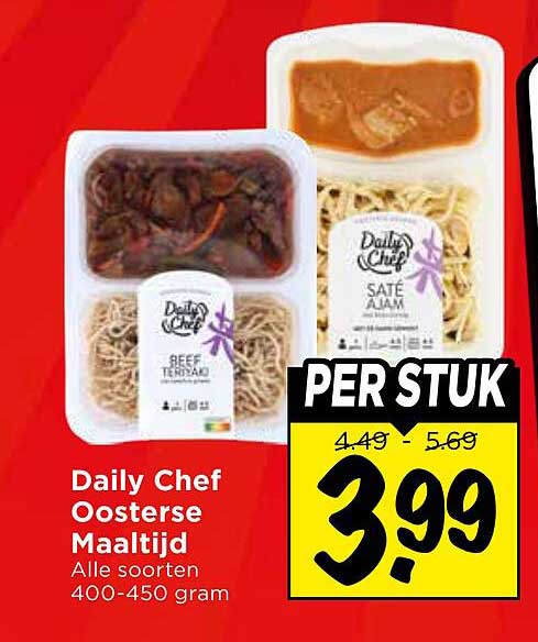 Daily Chef Oosterse Maaltijd Alle soorten 400-450 gram PER STUK