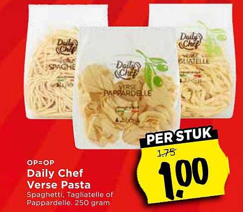 Daily Chef Verse Pasta Spaghetti, Tagliatelle of Pappardelle, 250 gram