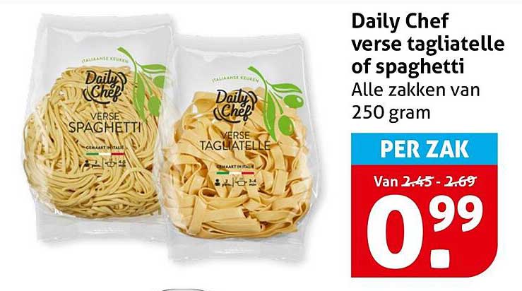 Daily Chef verse tagliatelle of spaghetti