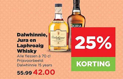 Dalwhinnie, Jura en Laphroaig Whisky