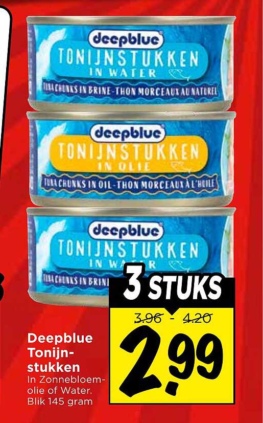 Deepblue Tonijnstukken 3 stuks