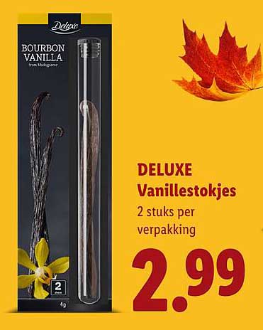 DELUXE Vanillestokjes 2 stuks per verpakking