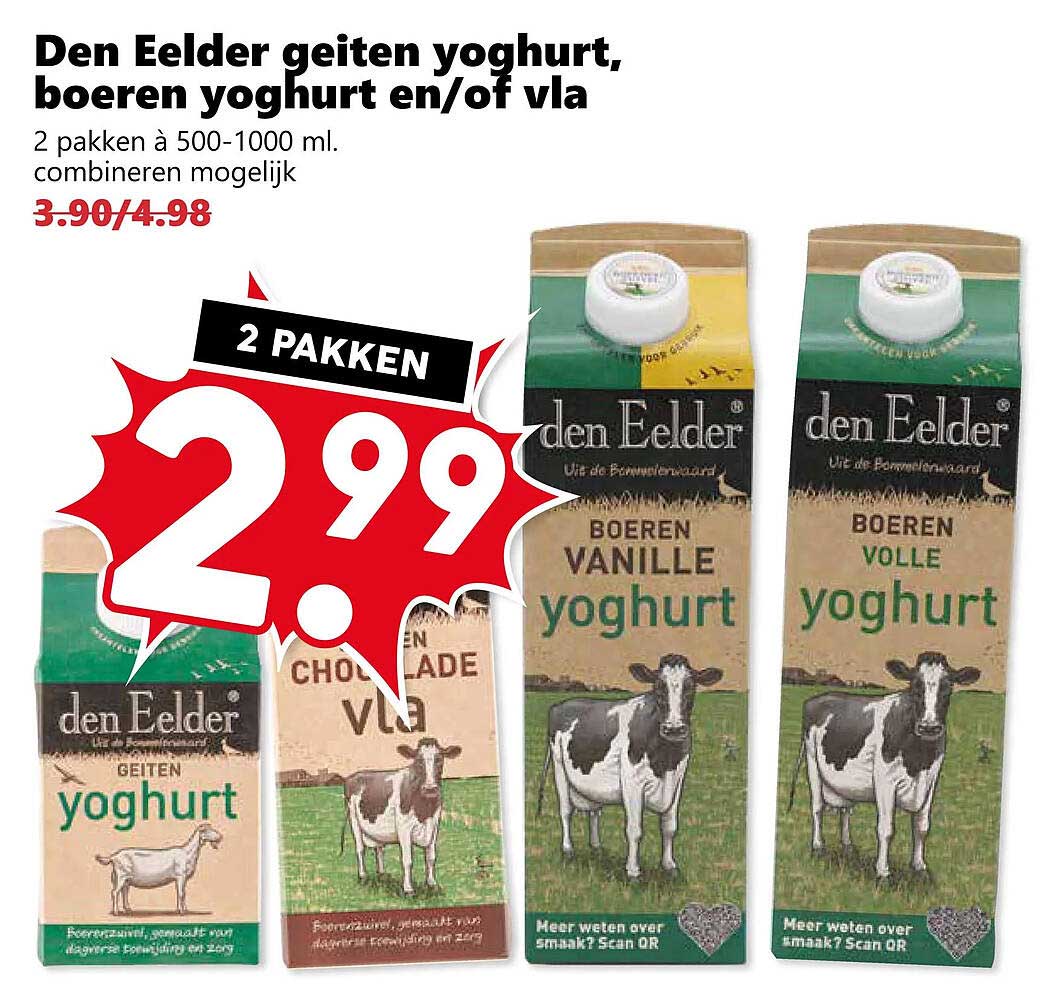 Den Eelder geiten yoghurt, boeren yoghurt en/of vla