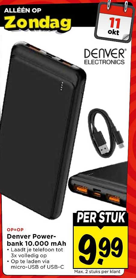 Denver Power-bank 10.000 mAh