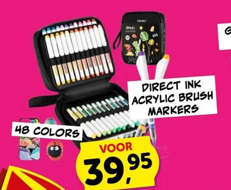 DIRECT IN ACRYLIC BRUSH MARKERS 48 COLORS