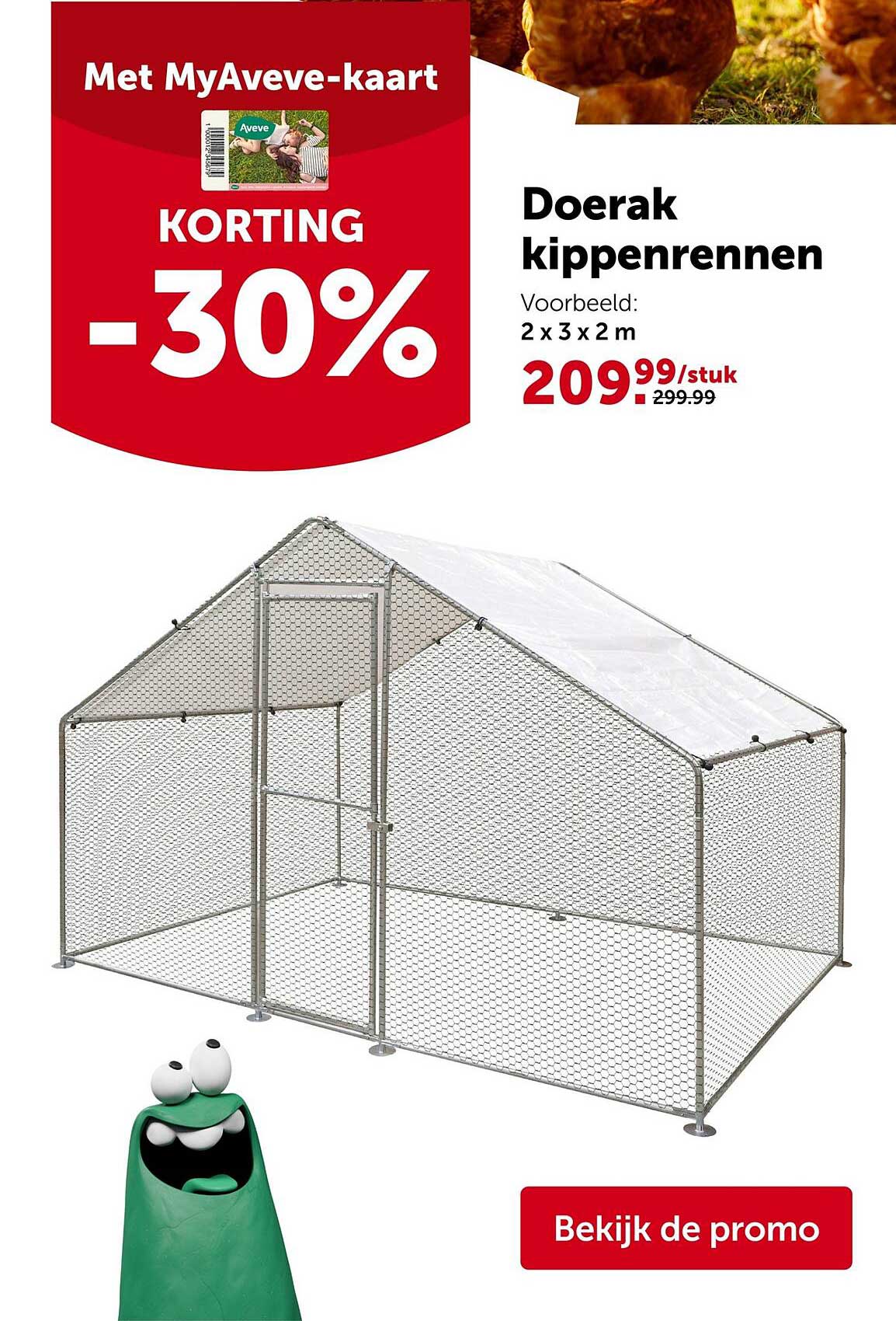 Doerak kippenrennen Met MyAveve-kaart KORTING -30%