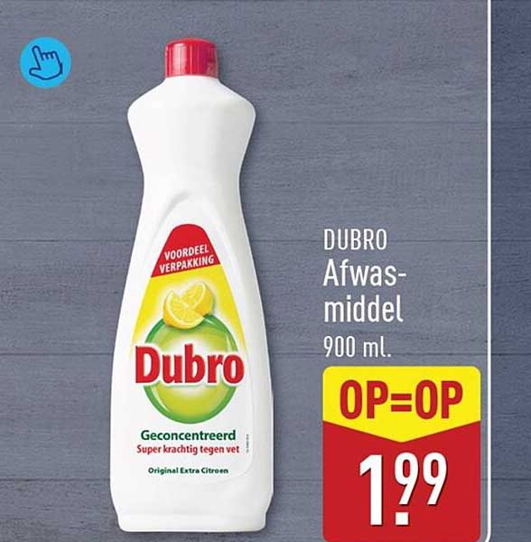 DUBRO Afwasmiddel 900 ml. OP=OP