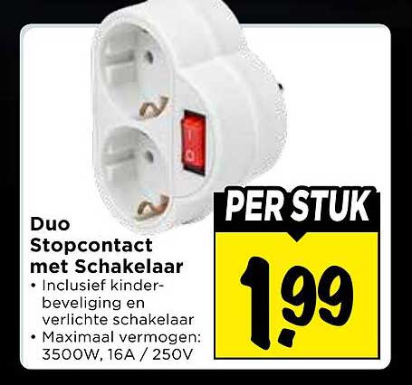 Duo Stopcontact met Schakelaar