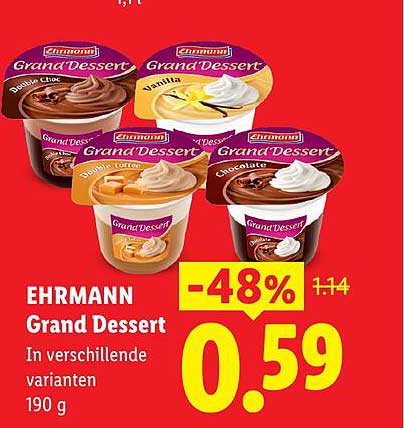 EHRMANN Grand Dessert In verschillende varianten 190 g -48%