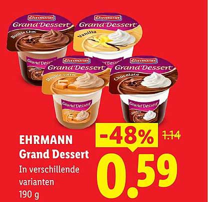 EHRMANN Grand Dessert In verschillende varianten 190 g