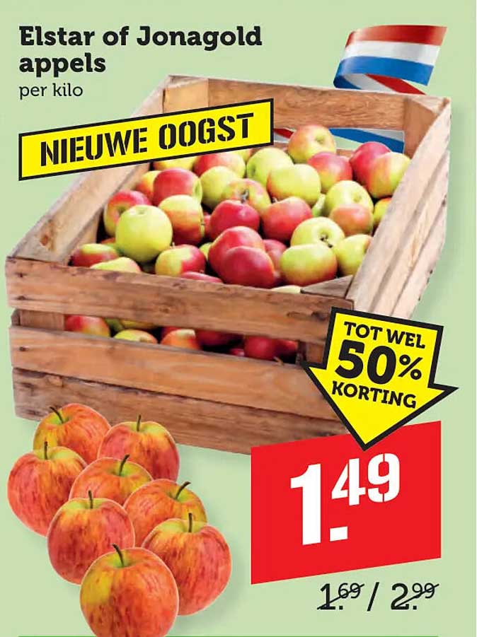 Elstar of Jonagold appels per kilo - NIEUWE OOGST - TOT WEL 50% KORTING