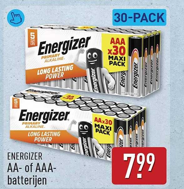 ENERGIZER AA- of AAA-batterijen