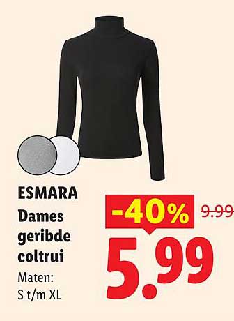 ESMARA Dames geribde coltrui -40%