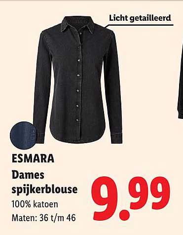 ESMARA Dames spijkerblouse Licht getailleerd