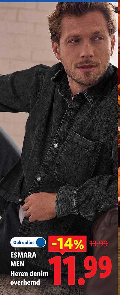ESMARA MEN Heren denim overhemd -14%