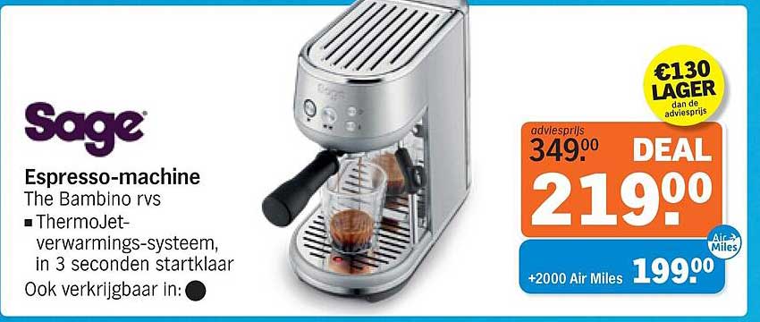 Espresso-machine The Bambino plus ThermoJet-verwarmings-systeem, in 3 seconden startklaar